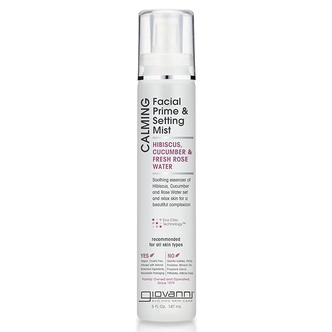 GIOVANNI Calming Facial Prime Setting Mist, On the Go Hydration, 5 fl oz