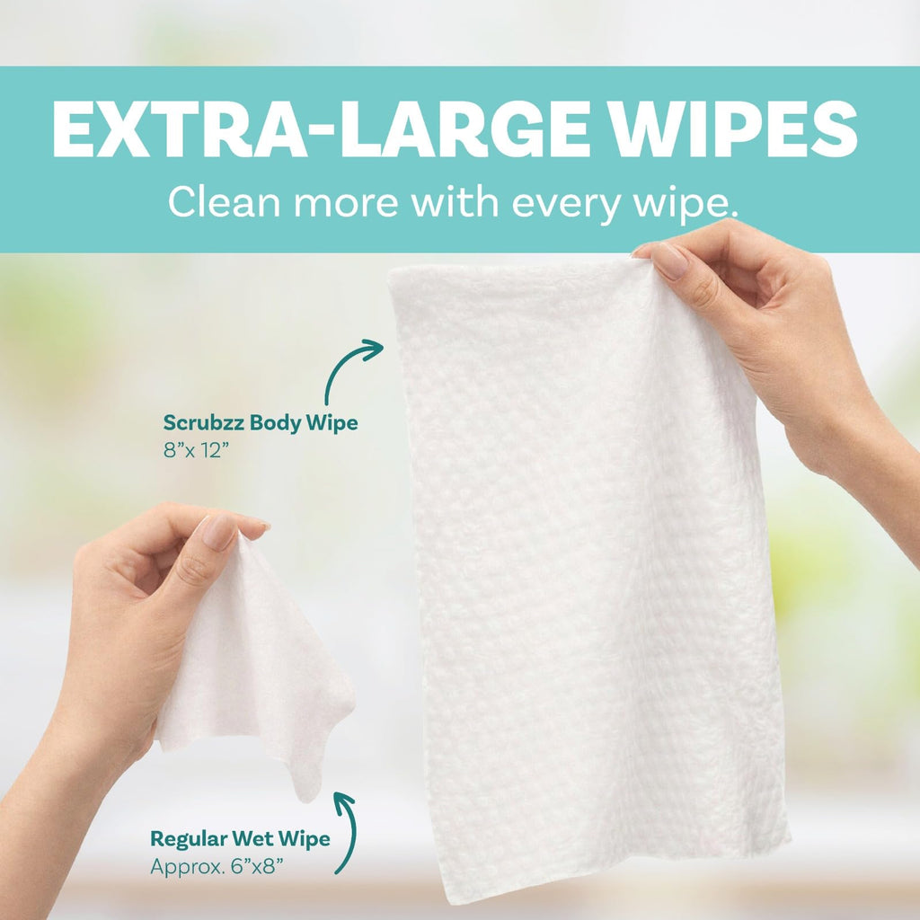 Adult Wipes for Elderly, Extra Large 8” x 12” – Thicker, Premium & Extra Moist No Rinse Whole Body Bathing & Incontinence Wipes – For Men and Women, Bed Bathing & Daily Hygiene – 400 Count