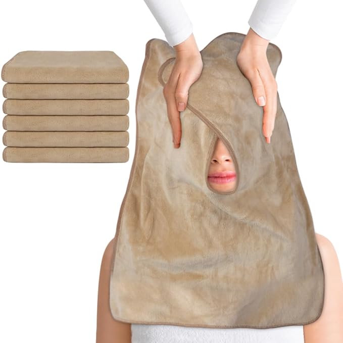 SINLAND Microfiber Esthetician Towels for Facials Mask Removing Face Wrap Soft Facial Cloth with Split Design Spa Towels for Facial Steam Massage and Cleansing 20x15.7inch