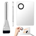 JDBZYDM 3 Pcs Make Up Spatula Tool including Cosmetic Makeup Mixing Palette Flat Foundation Brush Foundation Makeup Plate for Nail Art Eye Shadow Facial Cosmetic Pigment Blending