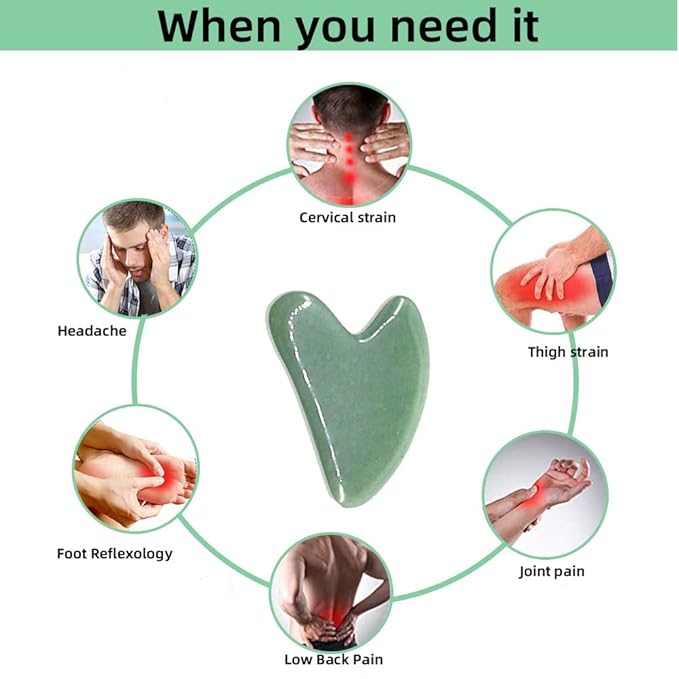 TOP SEWING Gua Sha Facials Tools for Jaw Massage Tools Board Natural Jade Stone for SPA Acupuncture Therapy Trigger Point Treatment