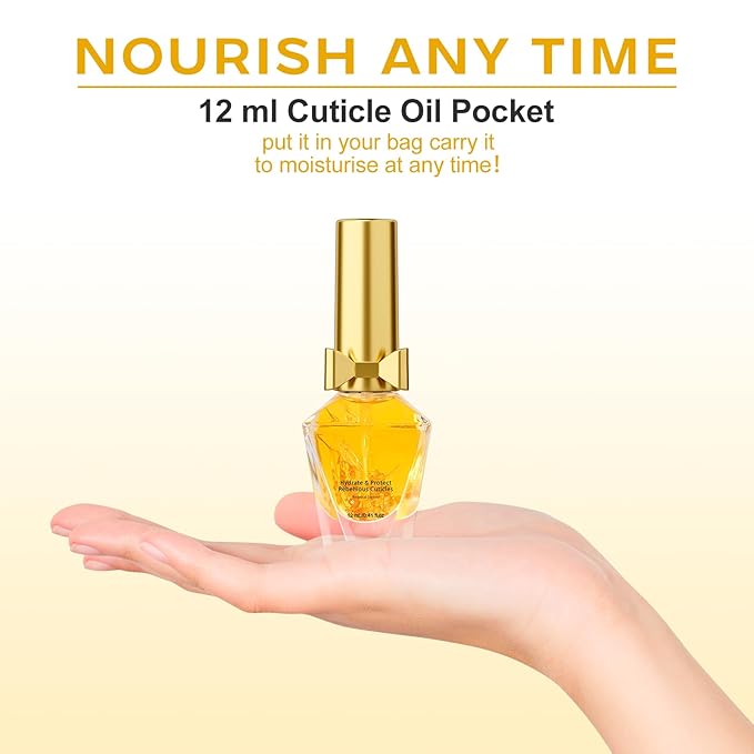 Cuticle Oil, Cuticle Nail Oil Infused with Real Flowers, Brownie 12ml