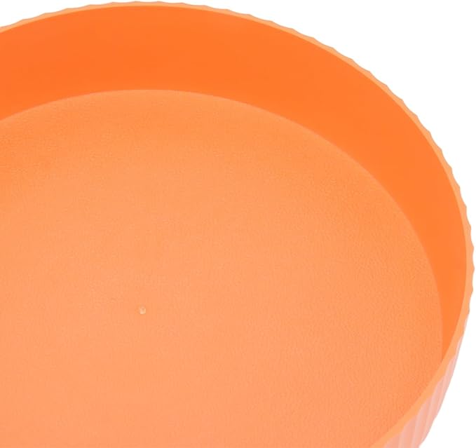 Fydun Rotating Plate, 360 Degree Storage Rack Organizer Round Cosmetic Shelf Basket Turntable for Kitchen Cabinet Pantry Small White Lazy Susans Refrigerator (Orange)