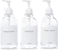 Shampoo and Conditioner Bottles Set of 3 Clear – Shower Shampoo Dispenser – Hotel Style Bathroom Upgrade by MaisoNovo