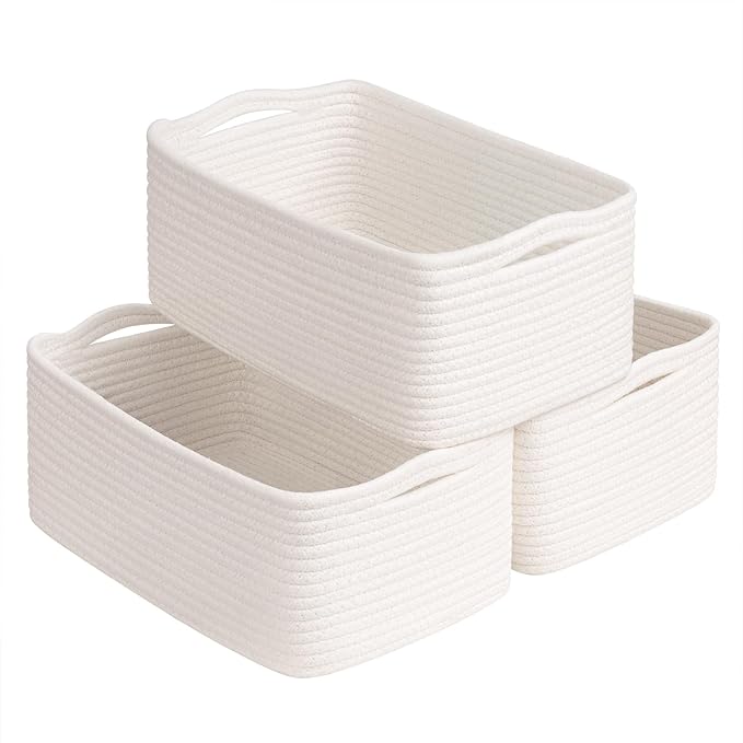 Goodpick 3-Pack Rope Storage Baskets for Gifts, 13 x 8 x 5 in