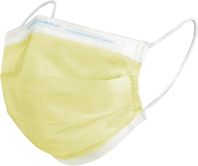 HALYARD Level 1 Disposable Procedure Mask, Earloops, Yellow, 47567
