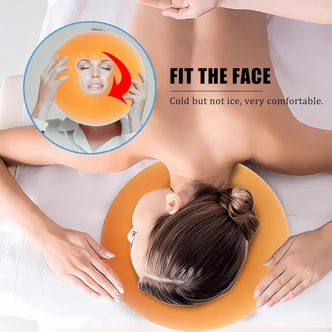 OULIGET Silicone Face Massage Pillow,SPA Beauty Face Relax Headrest,Salon Skin Care Soft Overlay Travel Head Support,Yellow