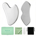 Gua Sha Facial Tools Set, Stainless Steel Guasha Tool for Massage, Manual Body Massage Tool for Jawline Sculpting and Puffiness Reducing, Gua Sha Facial Massage Tool