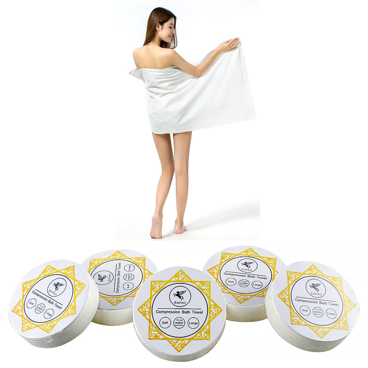 Compressed Towel Tablets Travel Towels Disposable Large Reusable 55x28 Inch for Camping Sports Hiking Beach Swim (55x28 Inch)