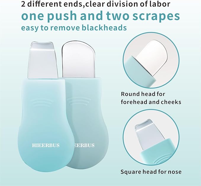 Blackhead Remover Tool,Black Head Remover for Face Nose-2 in 1 Pore Cleaning Brush Face Scrubber Skin Care Scraper Mask Applicator Spatula for Men Women Pore Cleansing (Blue)