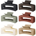 Sisiaipu Hair Clip, 3.5 Inch Medium Hair Claw Clips 6 Pack for Women - Brown Hair Accessories