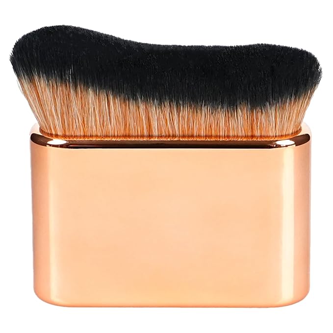 Self Tanner Brush,Body Makeup Brush, Kabuki Brush for Face and Body,Self Tanning Applicator for Leg Makeup,Bronzer,Lotion,Cream and Powder,Vegan Synthetic Bristles with Travel Case.Rose Gold