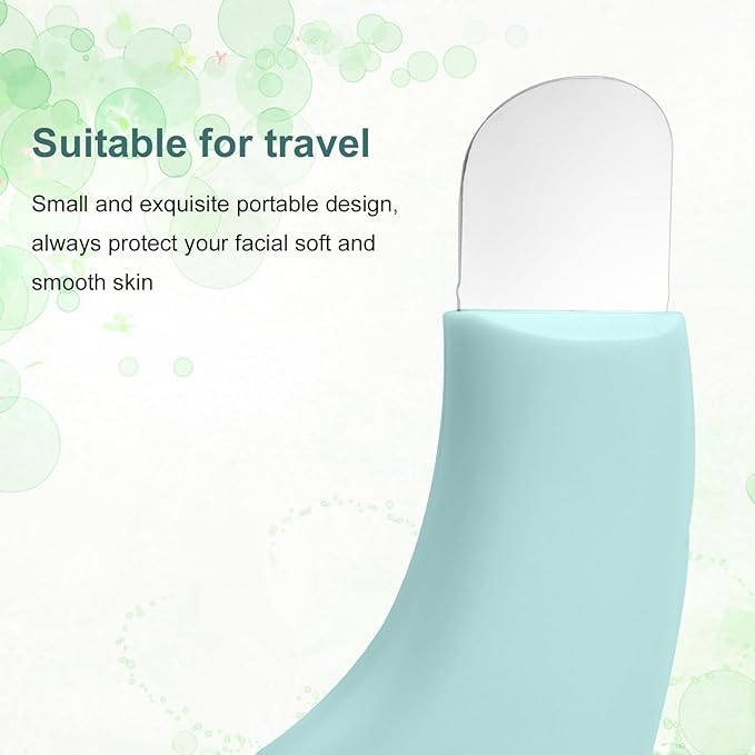 Blackhead Remover Tool, Stainless Steel Facial Scraper Tool Black Head Extractor with Silicone Brush Dust Cover Pore Skin Spatula for Women Men Nose Face Sebum Cleaner(Green)