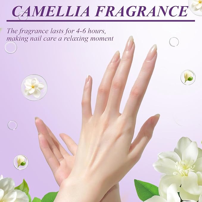 Plman 3-in-1 Cuticle Oil Pen, Cuticle Pusher Nail Oil Pen with Ceramic Tip, Nail Care Pen for Hangnails, Dry & Damaged Nail, Moisturize Strengthen Brighten Nails Care (Camellia-3PCS Rotating)