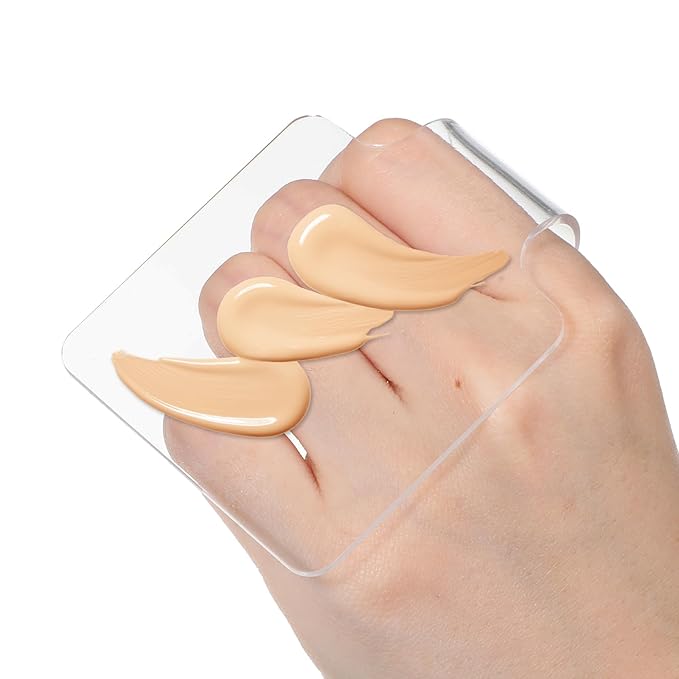 Handheld Makeup Mixing Palette, Acrylic Foundation Mixing Tray, Clear Nail Art Manicure Palette Eyeshadow Cosmetic Tray for Makeup Blending