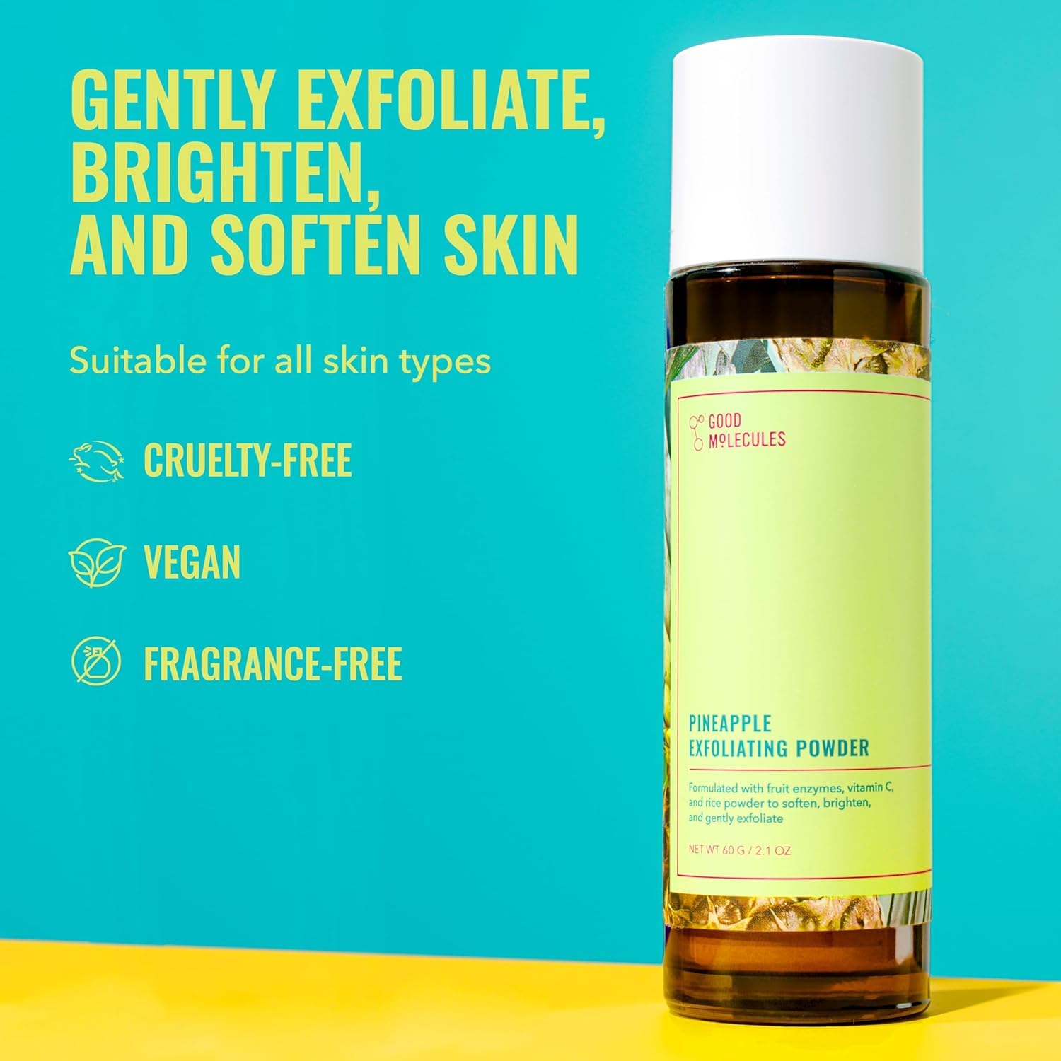 Good Molecules Pineapple Exfoliating Powder, Face Exfoliator, 2.1 oz