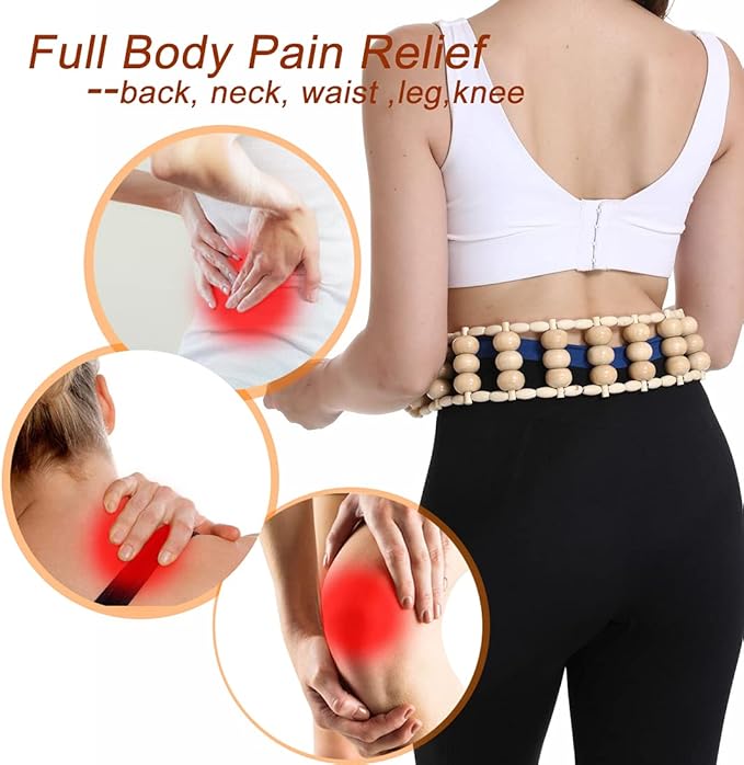 Na.c health Wooden Therapy Massage Tools for Body Sculpting, Back Massage Roller Rope, Manual Cellulite Massage Maderoterapia Kit for Body Shaping, Neck Leg Muscle Pain Relief