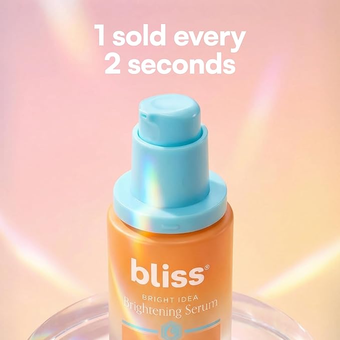 Bliss Vitamin C + Tri-Peptide Face Serum - Stabilized Vitamin C for Dark Spots, Fine Lines & Firmness - Brightening Serum with Collegen Boosting Peptides, Hyaluronic Acid, Squalane - 1 Fl Oz