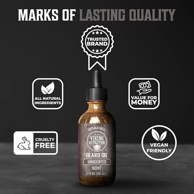 Viking Revolution Ultimate Conditioner for Men's Beard Grooming - Softens, Smoothes and Soothes Beard Itch- Contains Wash, Conditioner, Beard Oil, Balm and Comb- Classic Set