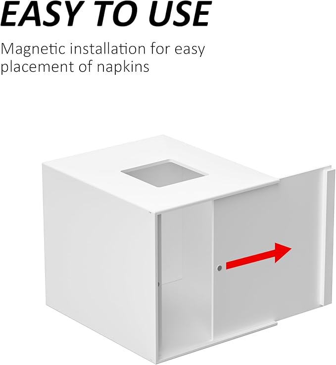 Hongtuocb White Acrylic Tissue Box Cover with Storage Tray,Square Acrylic Tissue Box Holder Napkin Dispenser for Bathroom Kitchen Home Office(White, 5.5x5.5x6.7)