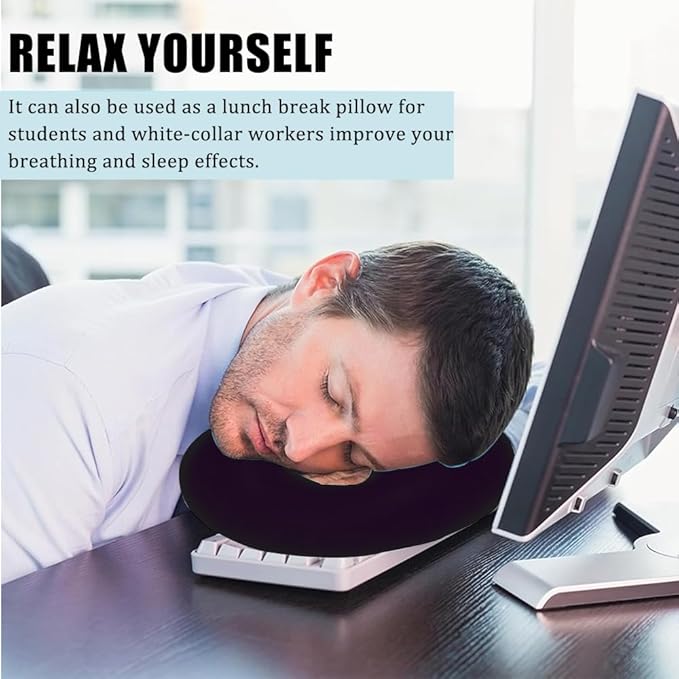 OULIGET Silicone Face Massage Pillow,SPA Beauty Face Relax Headrest,Salon Skin Care Soft Overlay Travel Head Support,Black