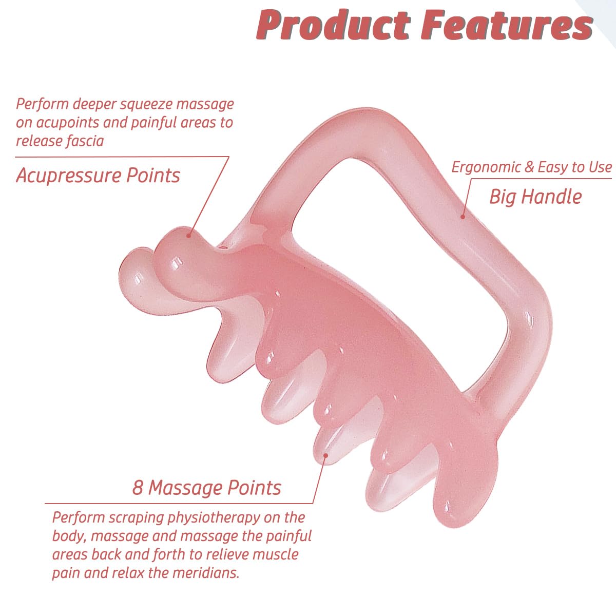 Large Fascia Massage Blaster Tool for Cellulite, Myofascial Release, Muscle Knots, Trigger Points, Cellulite Massager Tool for Body Tension Relief Promote Lymphatic Circulation Pink