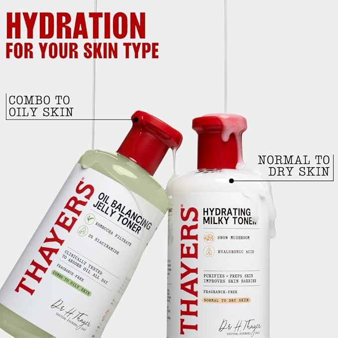 Thayers Oil Balancing and Cooling Jelly Toner, Pore Reducing Facial Toner that Mattifies and Hydrates, Skin Care for Combination to Oily Skin, 12 Fl Oz