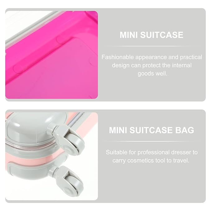 LUOZZY 4pcs Fake Eyelash Organizer Case Mini Suitcase Lashes Storage Box