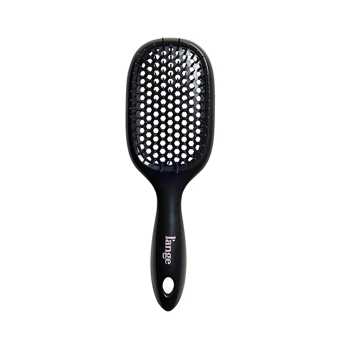 L'ANGE HAIR Detangling Vented Brush | Flexible Bristles for Wet or Dry Hair | Gentle Glide to Reduce Breakage | Ergonomic Shower Brush | Great for All Hair Types & Sensitive Scalps (Black)
