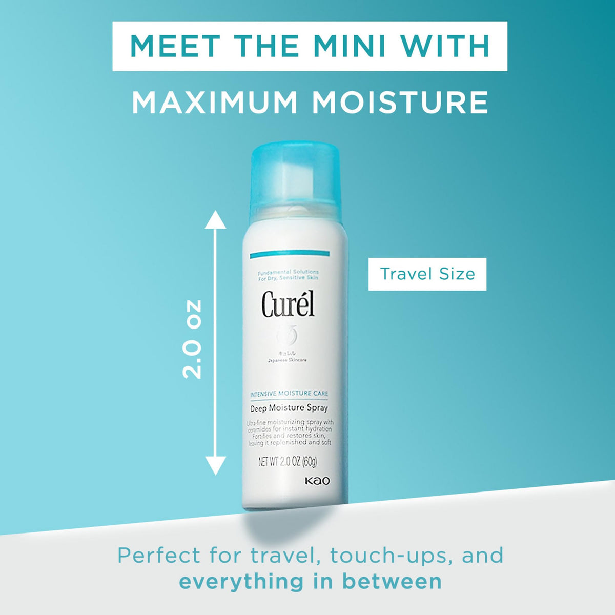 Curel Japanese Skin Care Deep Moisture Spray, Face Moisturizer, 2 fl oz