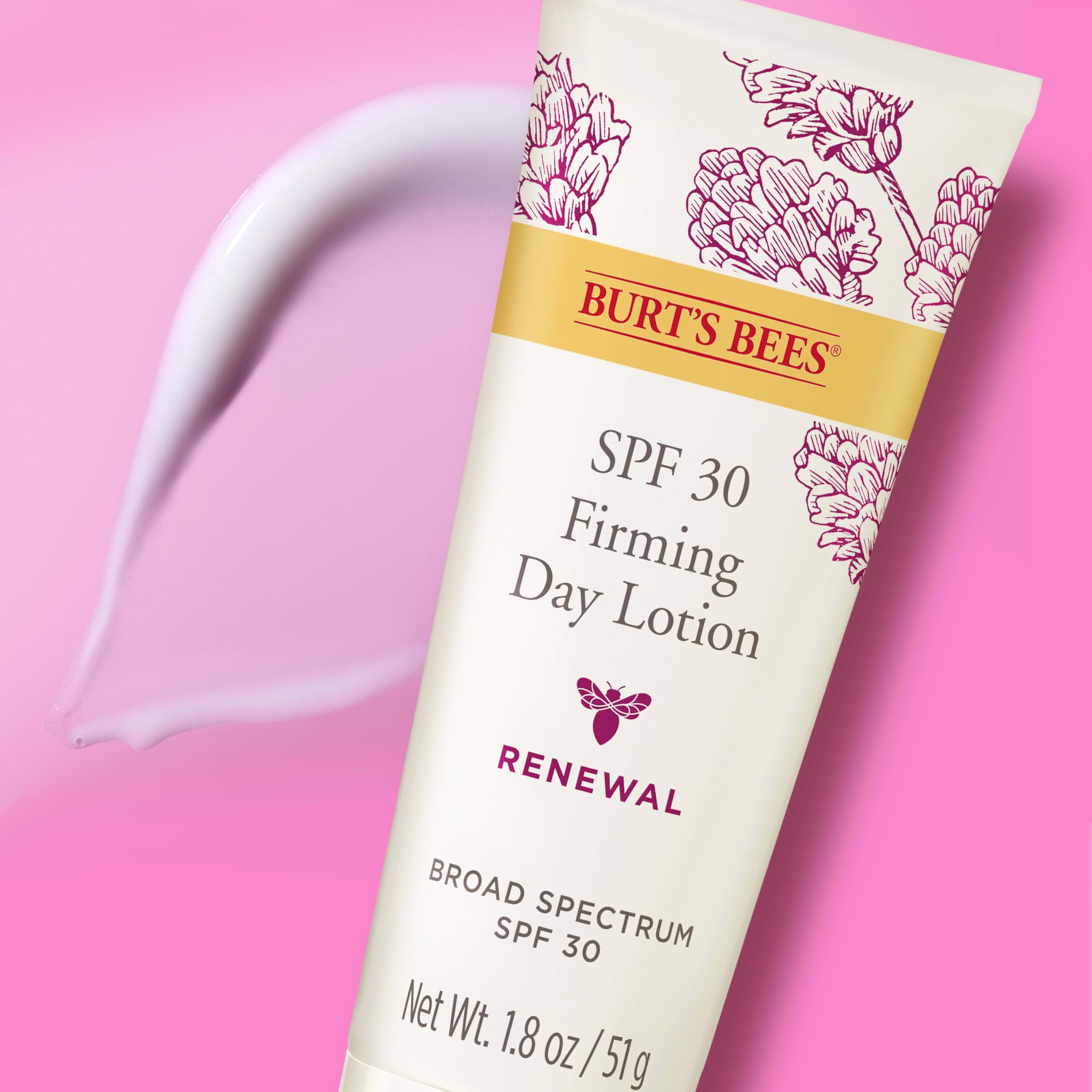 Burt's Bees Renewal SPF 30 Firming Day Face Lotion With Bakuchiol, Sunscreen Face Lotion With Natural Retinol Alternative, 98 Percent Natural Origin Skin Care, 1.8 oz. Tube