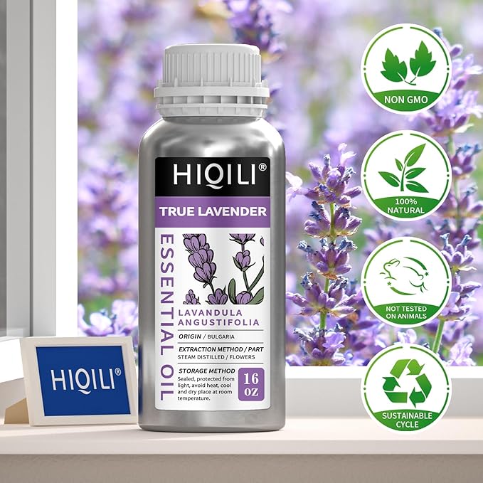 HIQILI Lavender Essential Oil for Aromatherapy, Candle & Soap Making