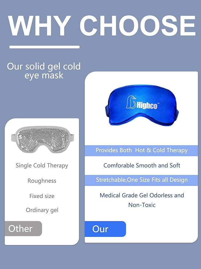 2PCS Cooling Eye Mask and Neck Ice Wrap,Cold Gel Eye Ice Pack for Sleep,Cooling Mask for Eyes,Reusable Ice Eye Patch Cold Compress for Puffy Eyes,Headache,Dark Circles,Migraines Relief,Blue