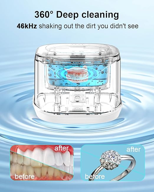 BCOM Ultrasonic Retainer Cleaner Machine, Denture Cleaner for Mouthguard