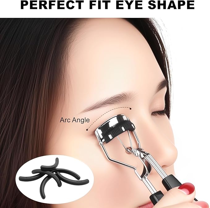 100Pack Compatible with Shiseido Eyelash Curler Refill Pads,High Elasticity Silicone Refill Pads Compatible with Shiseido Eyelash Curler,Gentle & Safe on Lashes,Black.