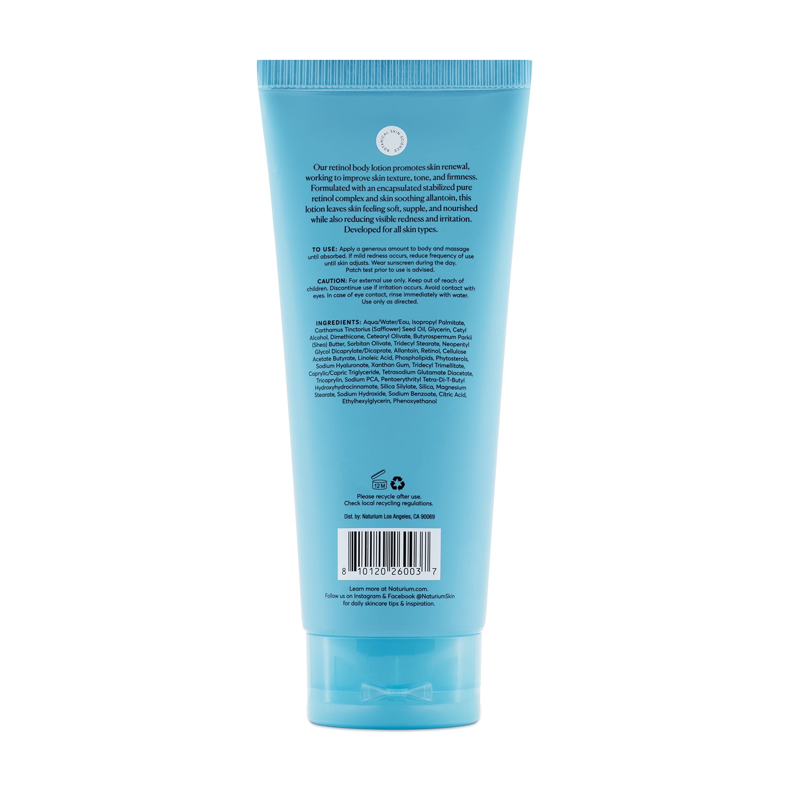 Naturium Skin-Renewing Retinol Body Lotion, with Shea Butter, 8 fl oz