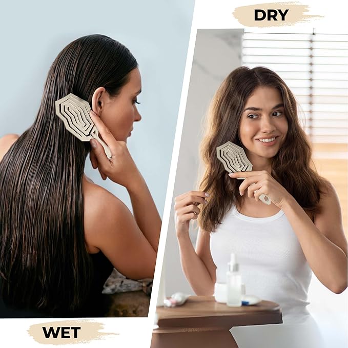 Detangler Brush For Women, Men & Kids - Anti-Static Detangle Hair Brush - Vented brush with 360° Flex Gently Removes Knots, Dry and Wet Brush Detangling Brush For Thick, Fine, Natural & Curly Hair