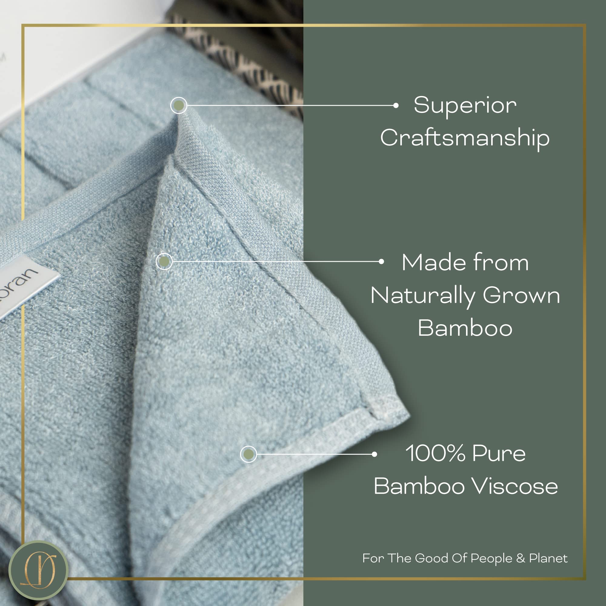 Loran Sky Blue Washcloths Set of 6 Soft Facial Cloths 10” x 10” 100% Viscose Derived from Bamboo Spa-Like Feel Silky Face Cloth for Skin Cleansing