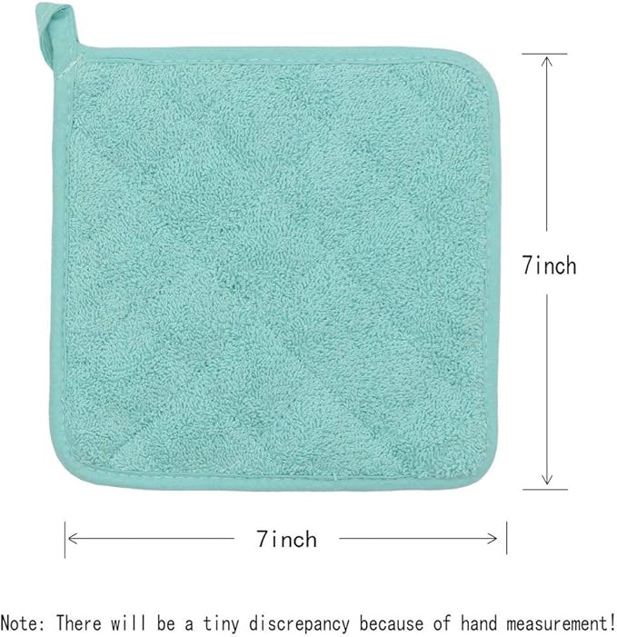 GQZLUCK Cotton Pot Holders, Hot Pads for Kitchen,Set of 4, Sky Blue