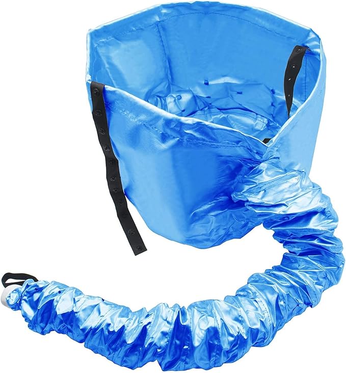 Safety Portable Hair Dryer Bonnet Attachment for Hair Styling, Adjustable Chin Strap and Side Fitting Drawstring Hood Dryers for Hair Home