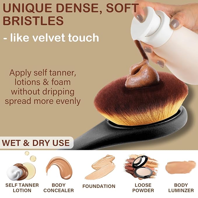 Lotion Applicator For Back, Feet, Long Handle Curved, Back Sunscreen Applicator for Kids, Women, Ultra Soft Bristles for Ultimate Comfy, Apply Cream Moisturizer, Self Tanner, Black