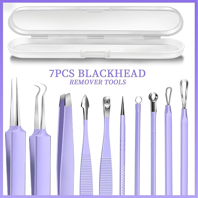 Teenitor Pimple Popper Tool Kit and Blackhead Remover Tools, Ingrown Hair Tweezers, Professional Blackhead Extractor Pimple Extractor Comedone Extractor