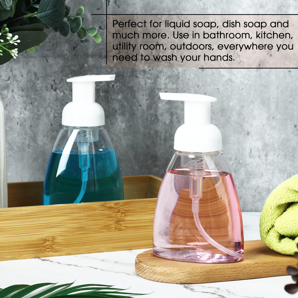 Eboot 12 Pcs 8 oz Foaming Soap Dispenser Foaming Pump Bottle Travel Hand Soap Pump Foam Dispenser Bottle Plastic Press Bottles Empty Refillable Plastic Container for Liquid Shampoo