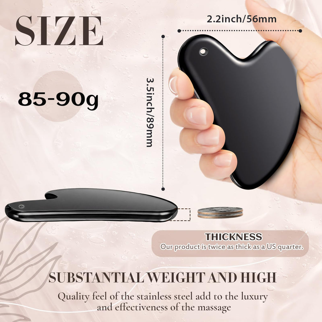 Nuanchu 304 Stainless Steel Gua Sha Facial Tool Black