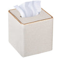 PU Leather Tissue Box Cover Square, Aesthetic Facial Tissue Cube Box Holder