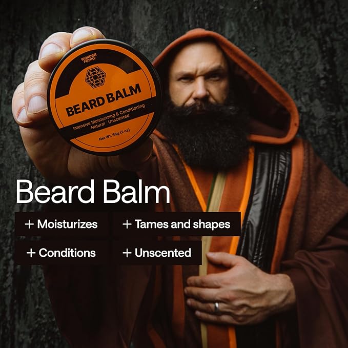 Beard Growth Kit for Men – with Beard Oil, Derma Roller for Hair Growth, Biotin Balm & Comb – Mustache Shaper & Straightener – Mens Care Grooming Kits, Beard Softener, Just for Men Gift Set