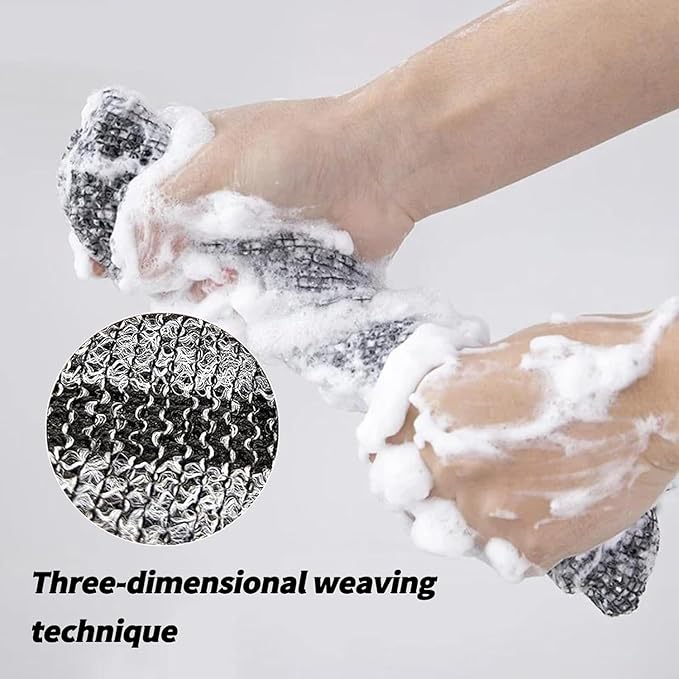 Exfoliating Shower Towel 47", Premium Scrub Bathroom Set for Smooth Skin, Advanced Exfoliating Microfiber Towel, Quick Drying Durable and Gentle for Sensitive Skin
