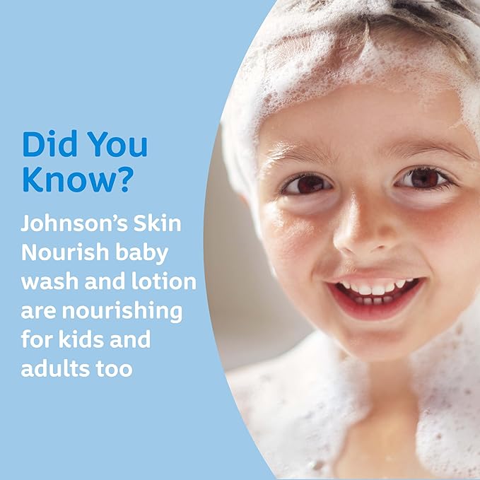 Johnson's Baby Skin Nourishing Moisture Baby Body Wash with Shea & Cocoa Butter, Hypoallergenic & Tear Free Baby Bath Wash, Paraben-, Dye-, Sulfate & Phthalate-Free, 20.3 fl. oz