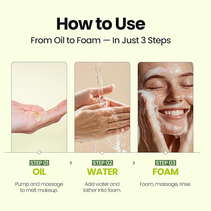 [K-Beauty] Cica Biome Oil to Foam - All-in-One Korean Face Wash Oil-Based Foaming Facial Cleanser - Soothing & Hydrating Makeup Remover - Gentle Deep Cleansing Oil for Sensitive Skin Types 3.88 fl oz
