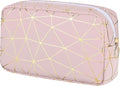 Period Bag for Girls Womens, Leather Sanitary Napkin Storage Bag, Portable Menstrual Pad Bag Period Pads Pouch (Pink Gold)